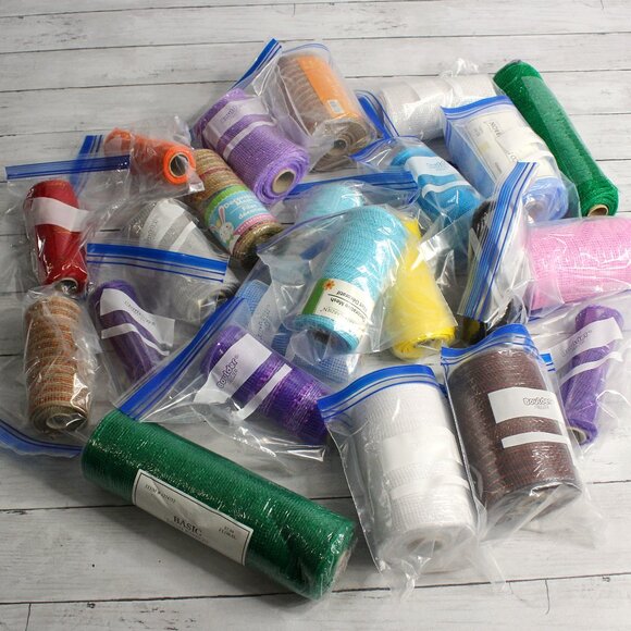 Decorative Mesh Ribbon Deco Rolls Craft Assorted Lot 5.5" - Picture 1 of 9